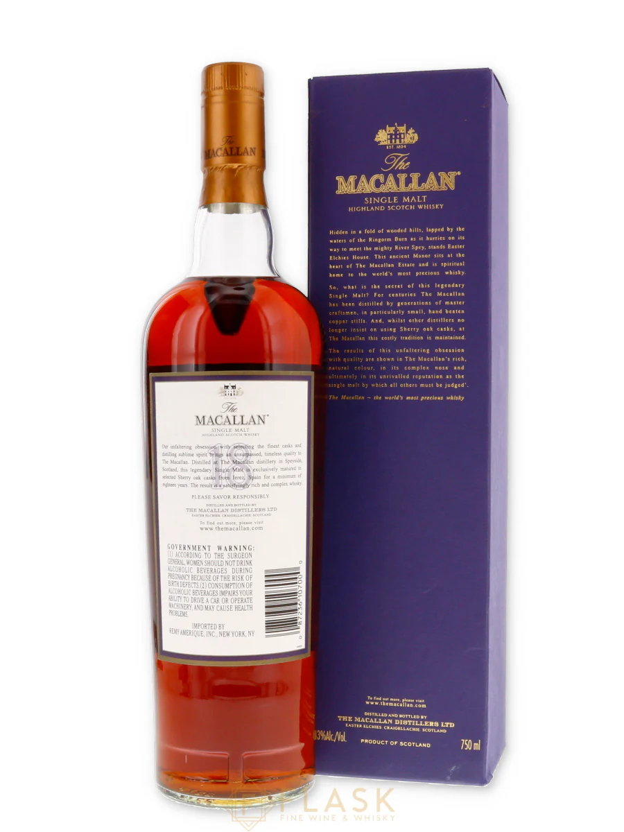 Macallan 18 Year Old Single Malt 1987 [Purple Box] - Image 2