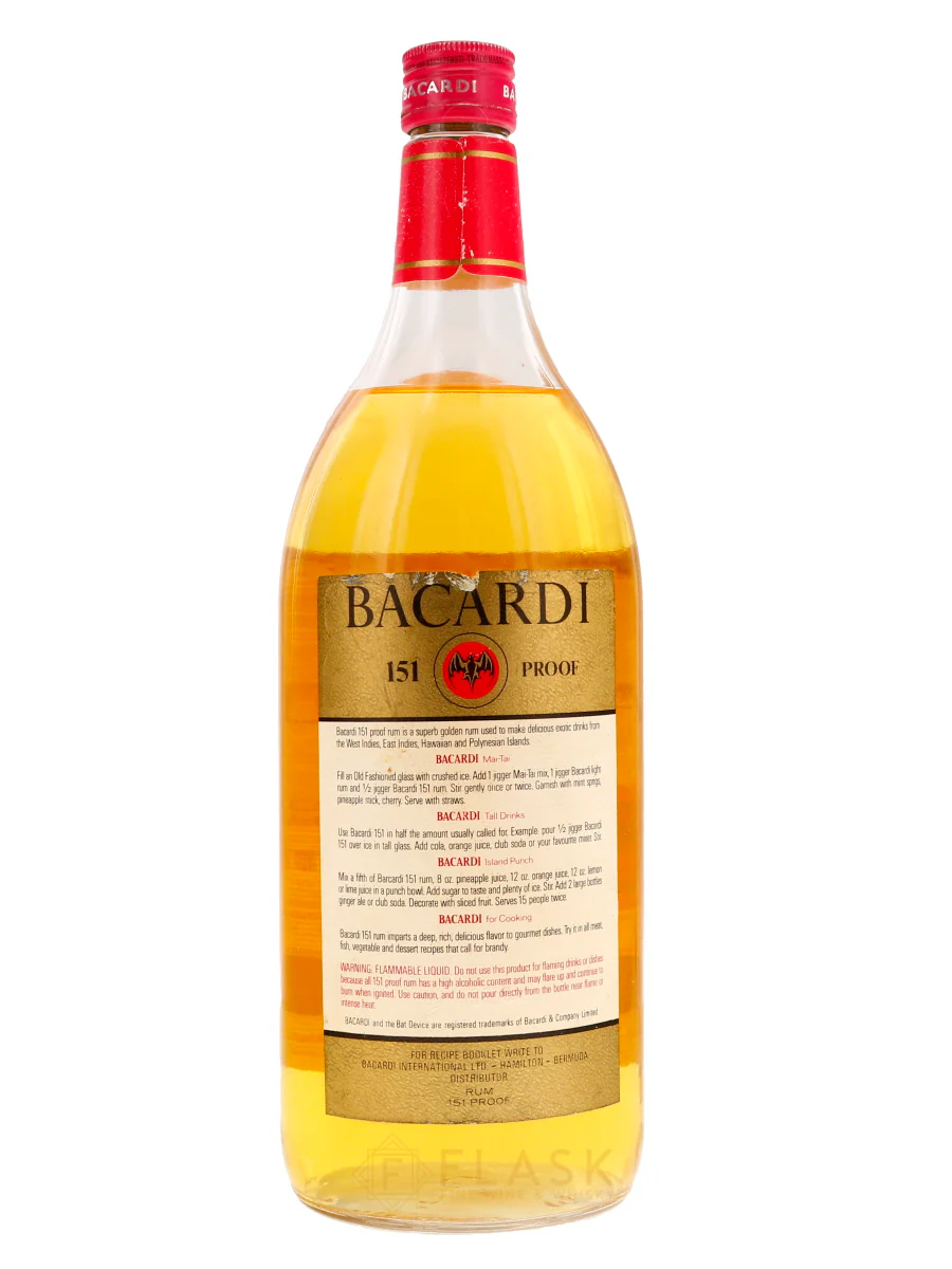 Bacardi 151 Rum Vintage 1980s 1.13 Liter - Image 2