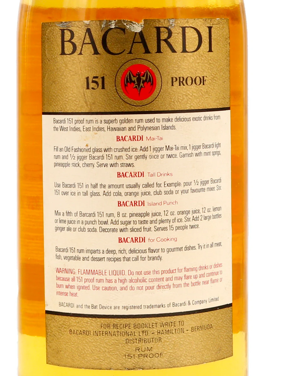 Bacardi 151 Rum Vintage 1980s 1.13 Liter - Image 4