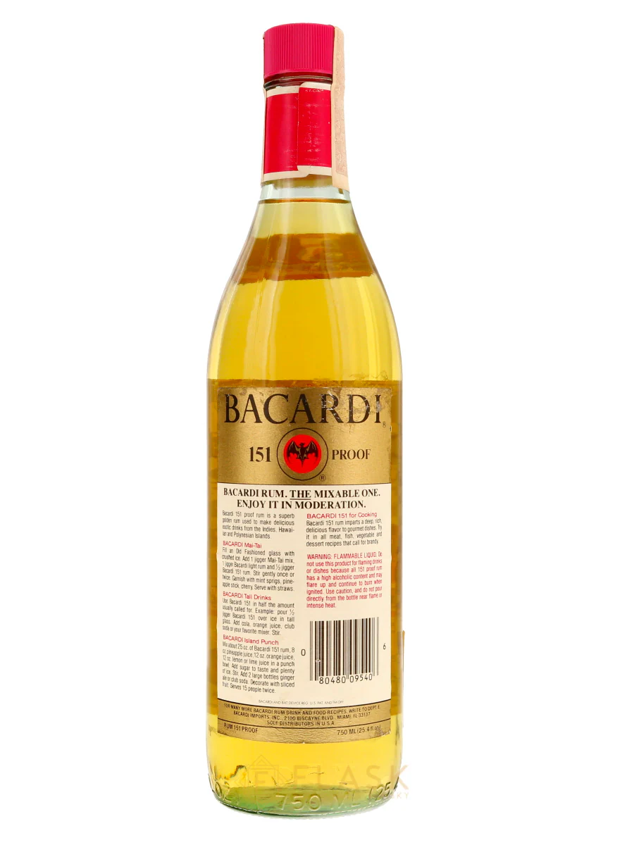Bacardi 151 Rum 1980s 750ml - Image 2