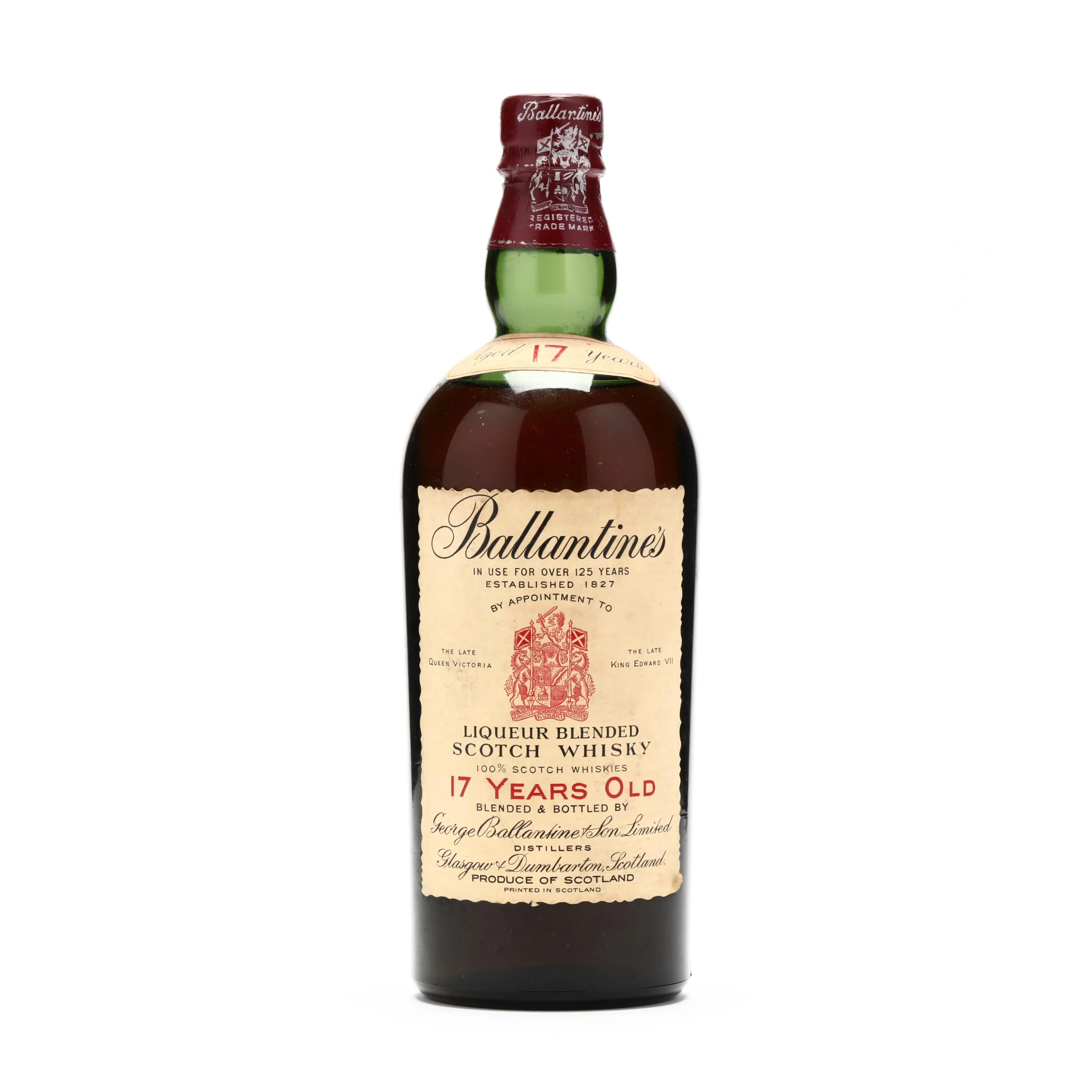 Ballantines 17 Year Old Vintage Scotch Whiskey 1950s