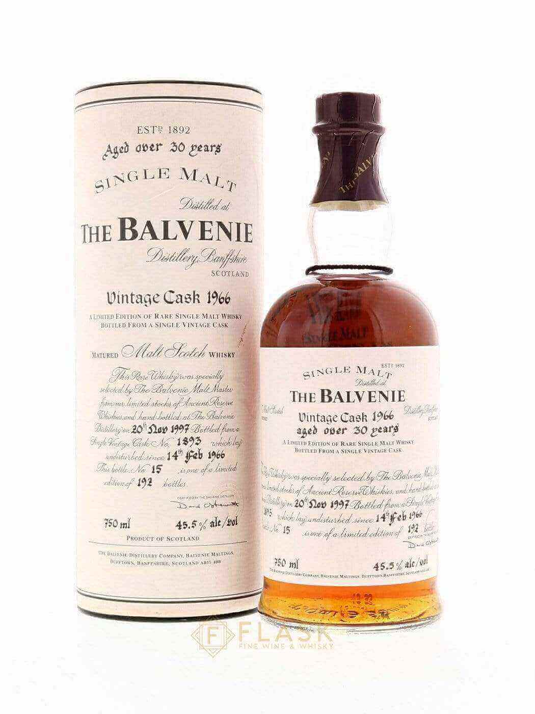 Balvenie 1966 30 Year Old Vintage Cask No.1893 Single Malt