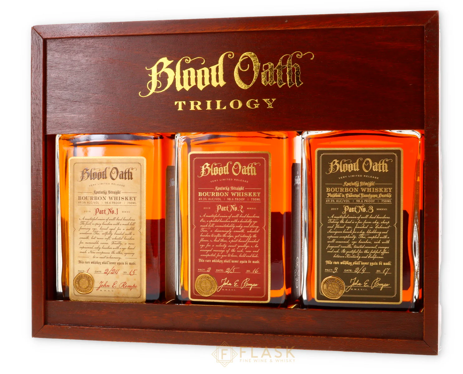Blood Oath Trilogy Set First Edition Pact No. 1-2-3 / Wood Box 3x750ml