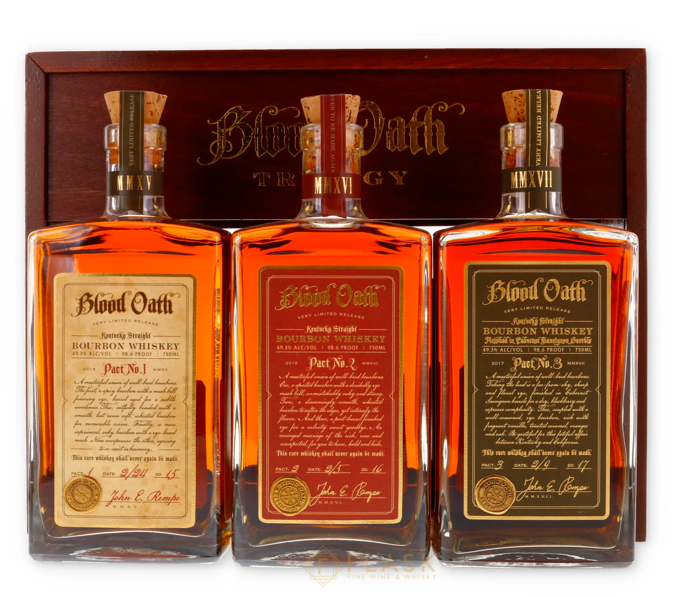 Blood Oath Trilogy Set First Edition Pact No. 1-2-3 / Wood Box 3x750ml - Image 2