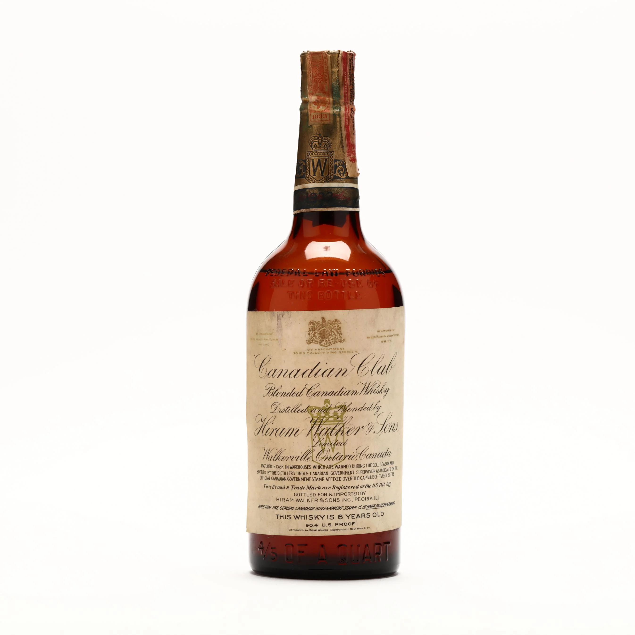 Canadian Club Vintage Canadian Whisky 1933