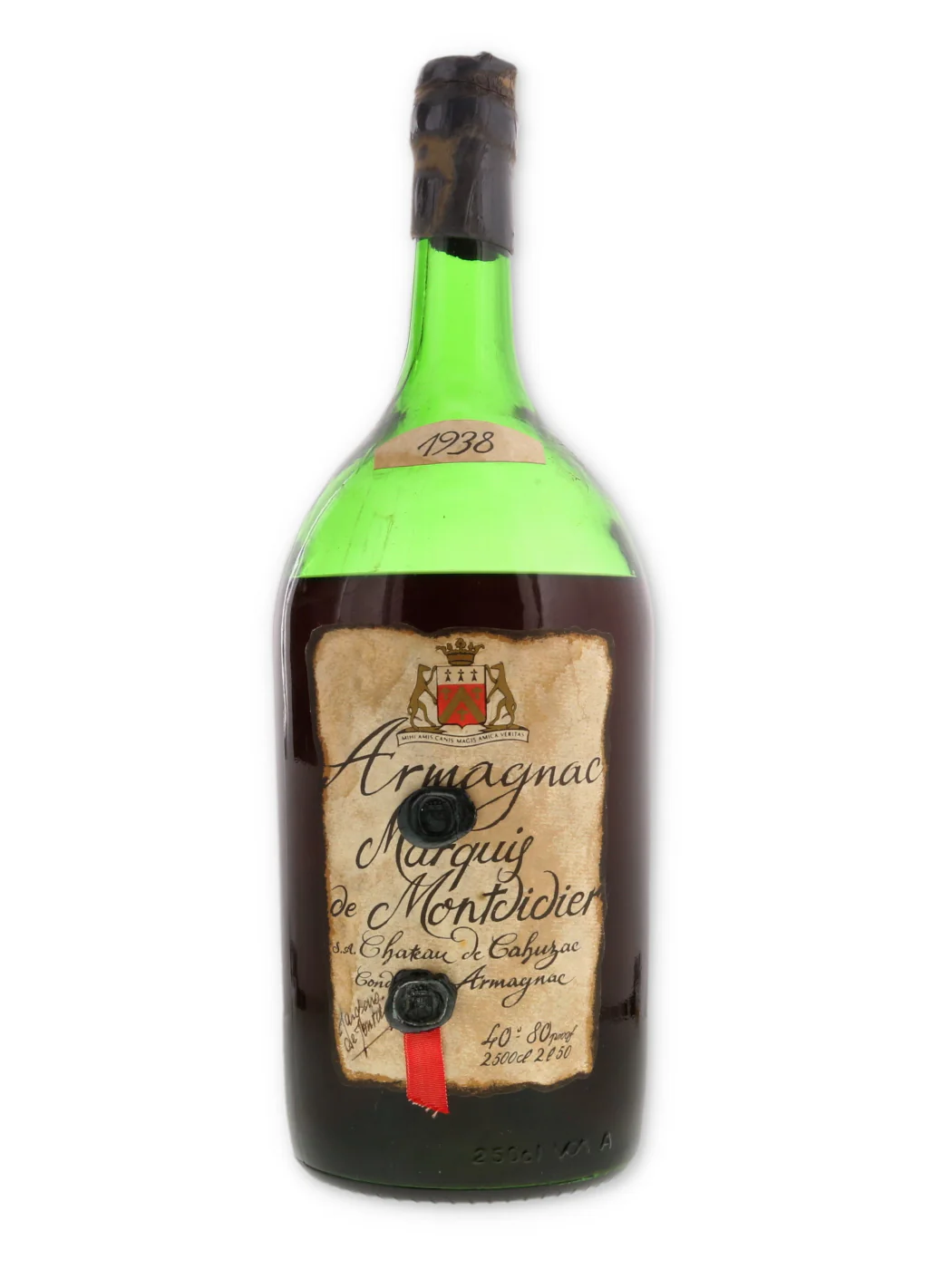 Chateau De Cahuzac Marquis De Montdidier Armagnac Vintage 1938  / 'One Pot Gascogne' / 2.5 Liters