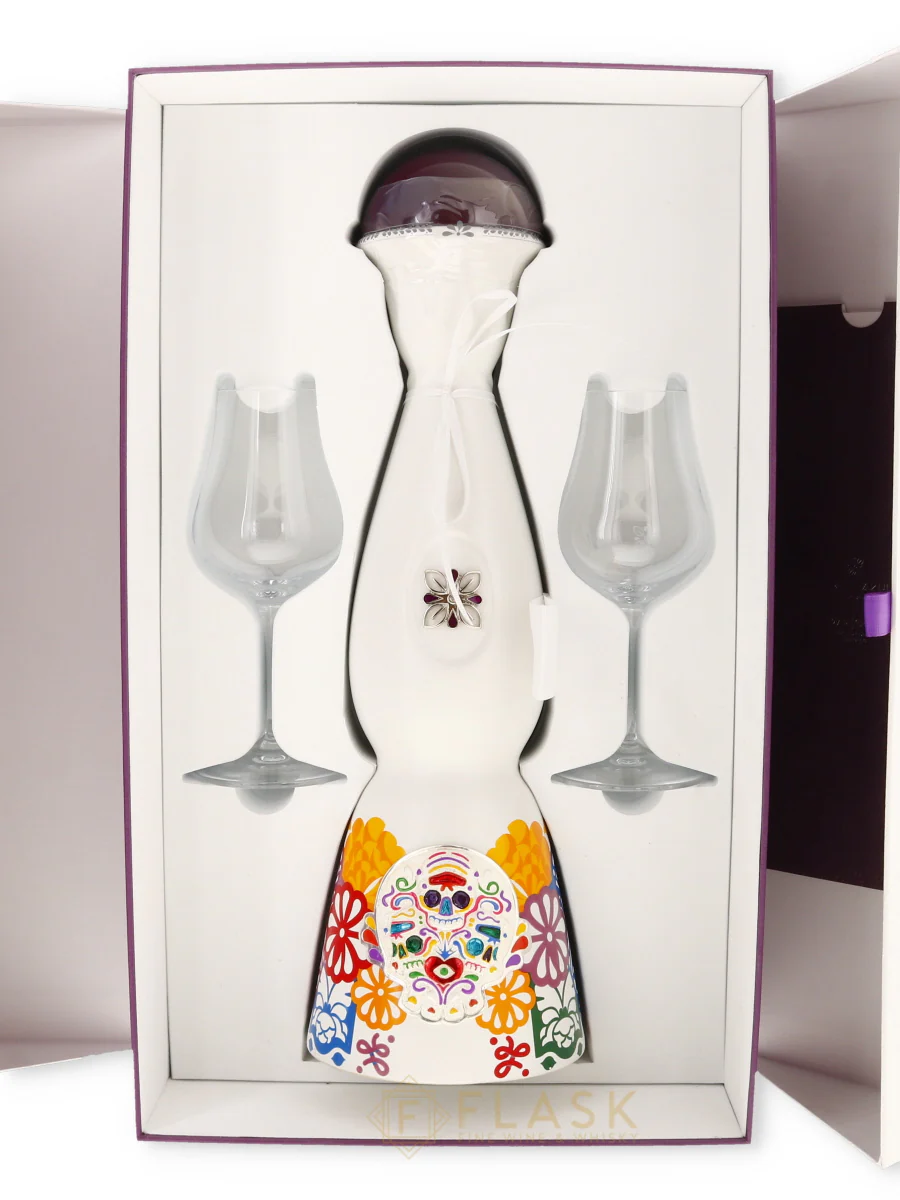 Clase Azul Dia de Los Muertos Colores Collector Box Set With Glasses 2022 Tequila Anejo 1 Liter - Image 2