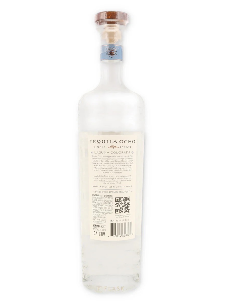 Tequila Ocho Single Estate Plata 1 Liter - Image 2