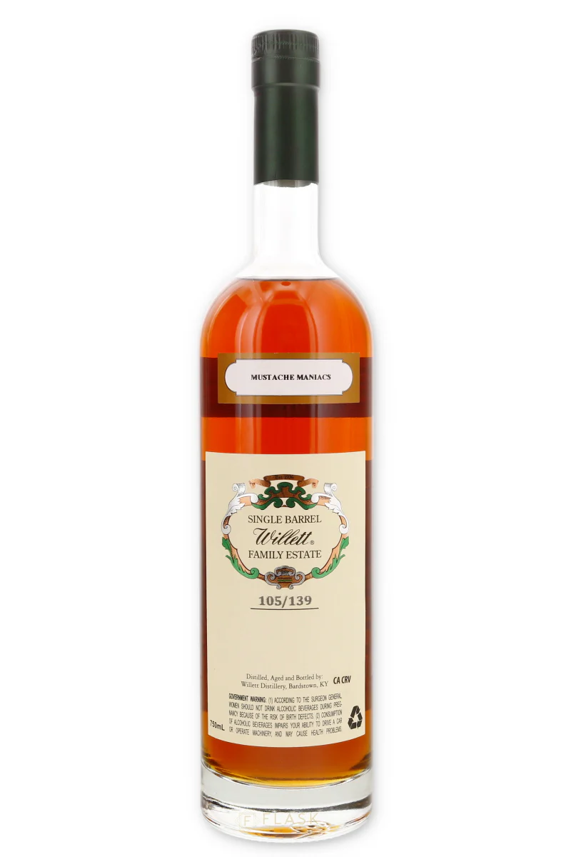 Willet Family Estate 12 Year Straight Rye Whiskey Barrel 1447 Mustache Maniacs 112 proof - Image 2