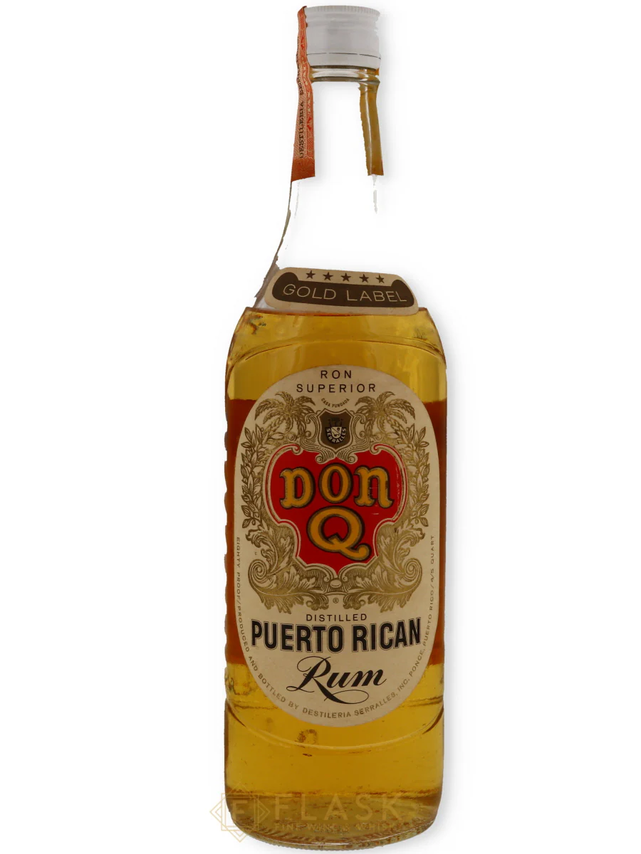 Don Q Puerto Rican Vintage Rum 5 Star Gold Label 1968 4/5 Quart