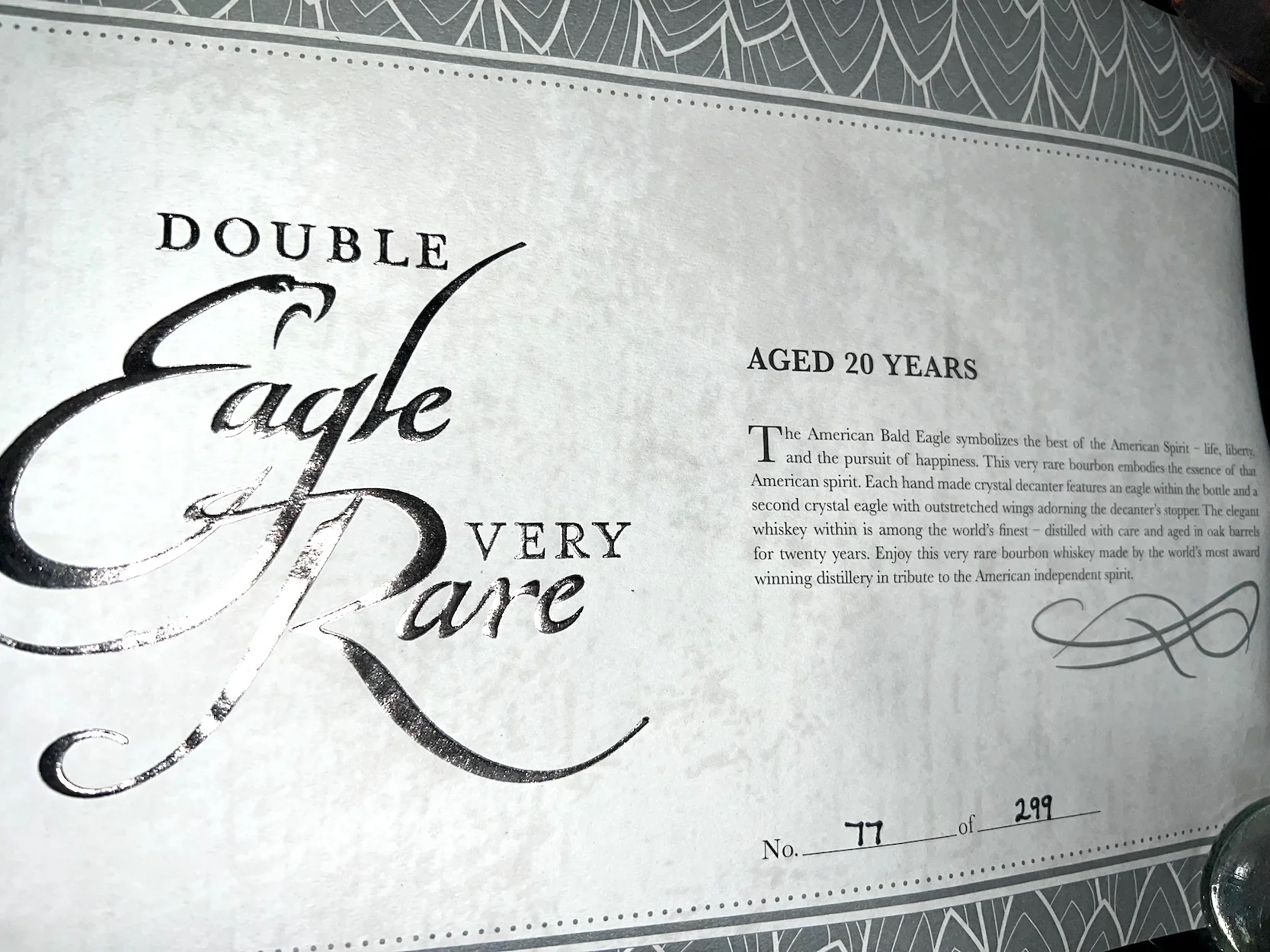 Double Eagle Very Rare 20 Year Old / 2019 First Edition - Image 3