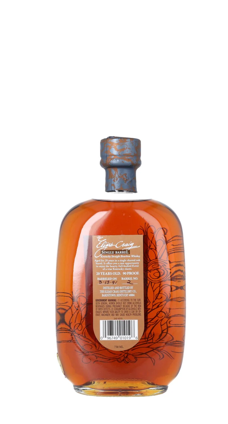 Elijah Craig 20 Year Old Single Barrel Bourbon 1991 - Image 4