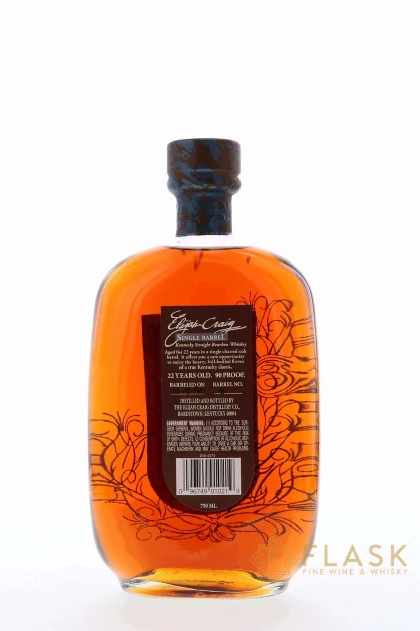 Elijah Craig 22 Year Old Single Barrel Straight Bourbon - Image 2
