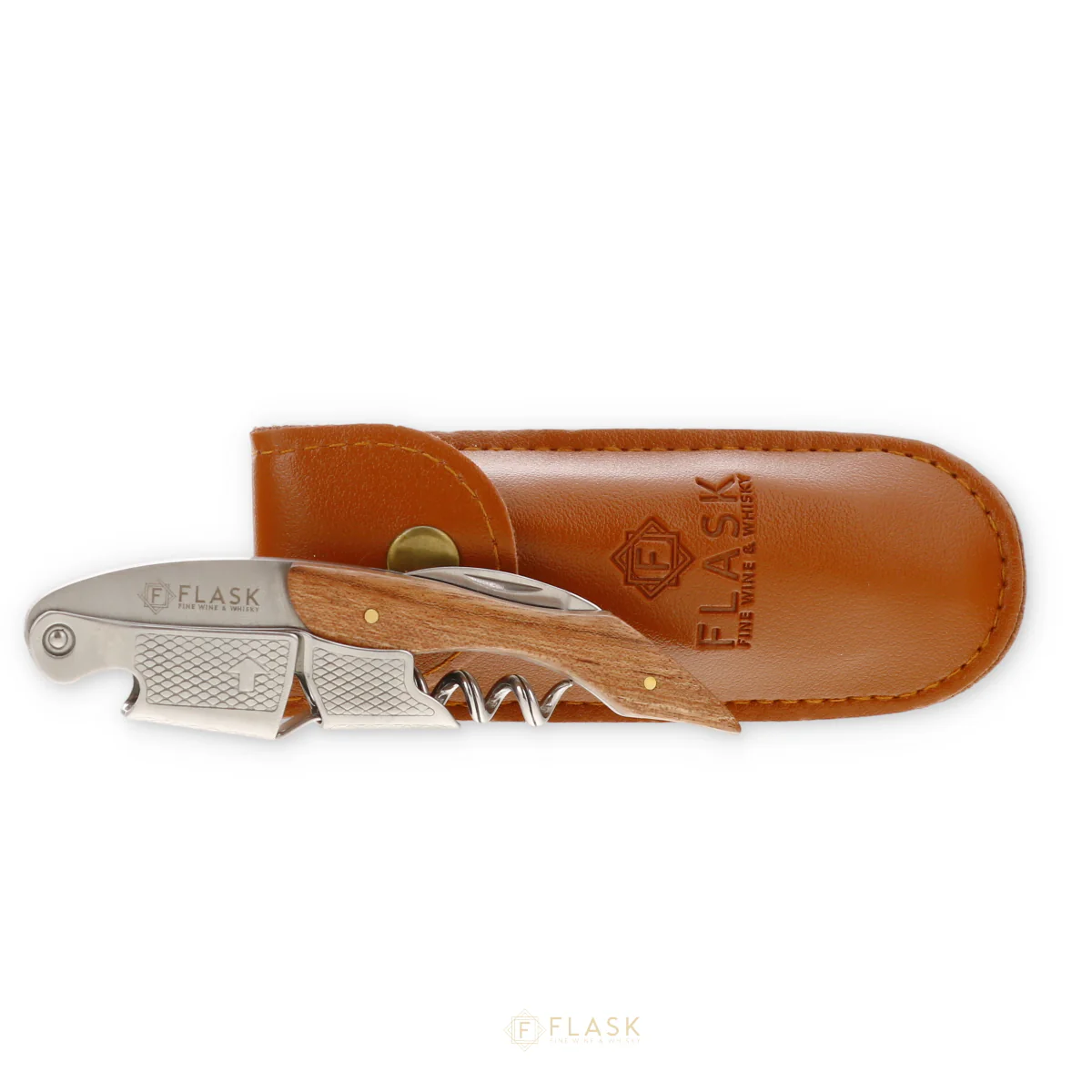 Flask Corkscrew with Leather Case