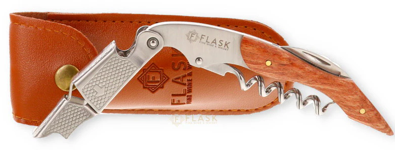 Flask Corkscrew with Leather Case - Image 3
