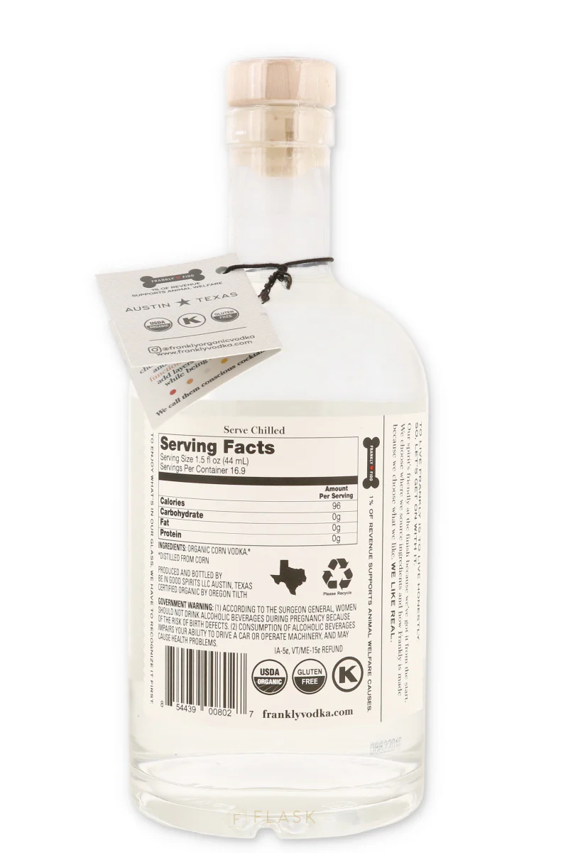 Frankly Organic Vodka 750ml - Image 2