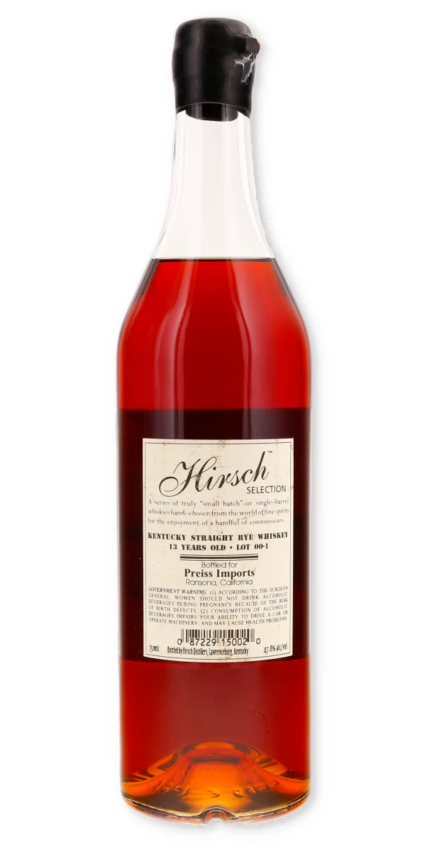 Hirsch Selection 13 Year Old Straight Rye Whisky Black Wax [JVW/OC] - Image 2