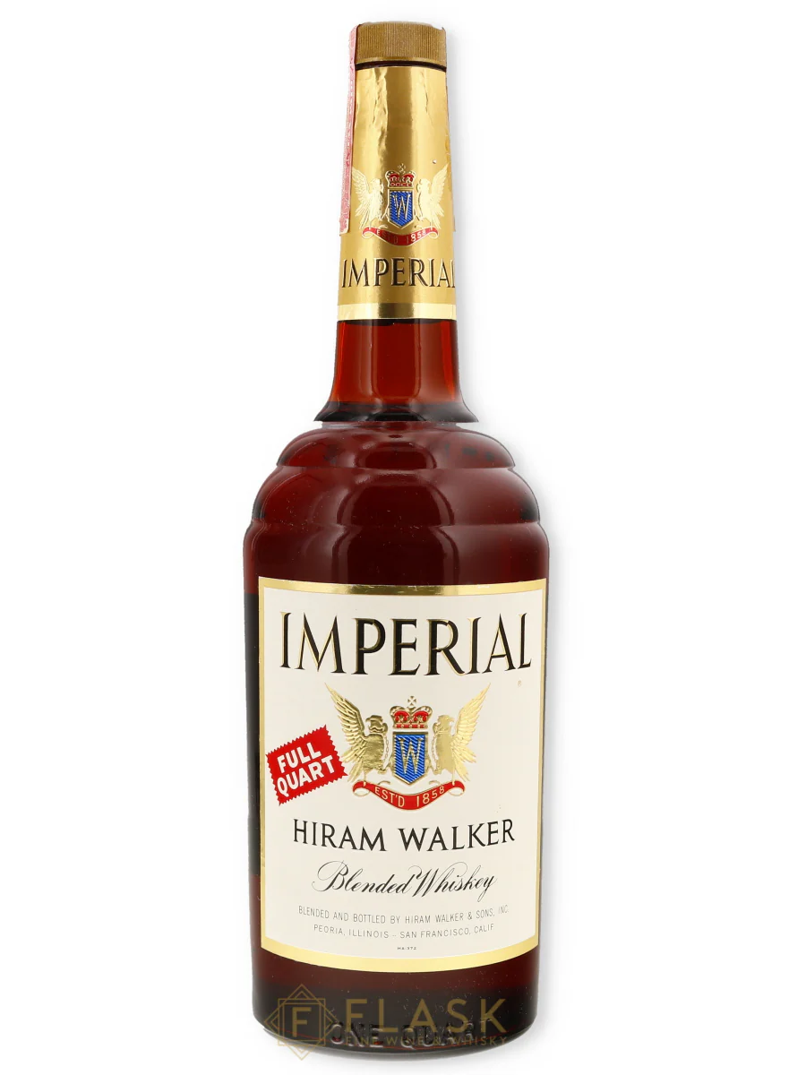 Imperial Hiram Walker Whiskey Vintage 1960s 1 Quart
