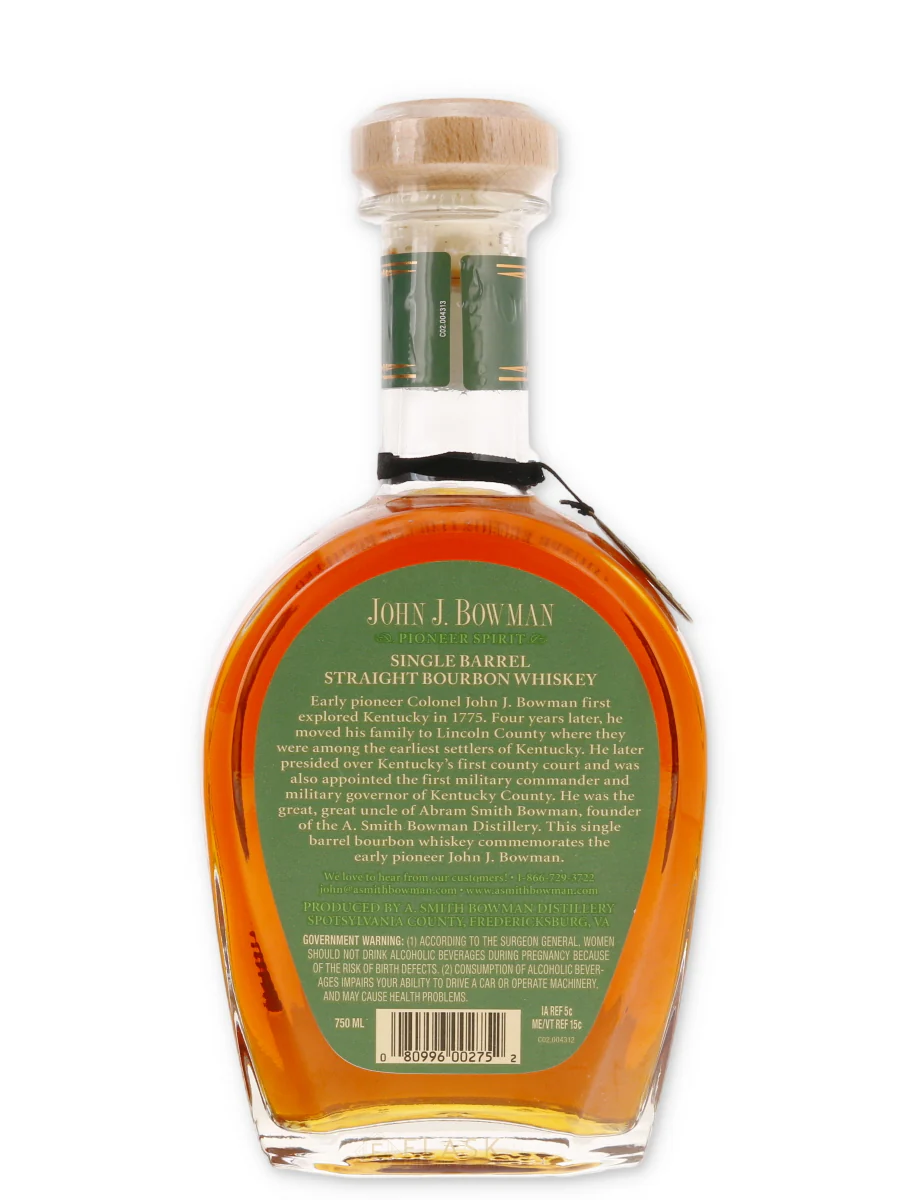 John J Bowman Single Barrel Virginia Bourbon Sazerac Barrel Pick - Image 2