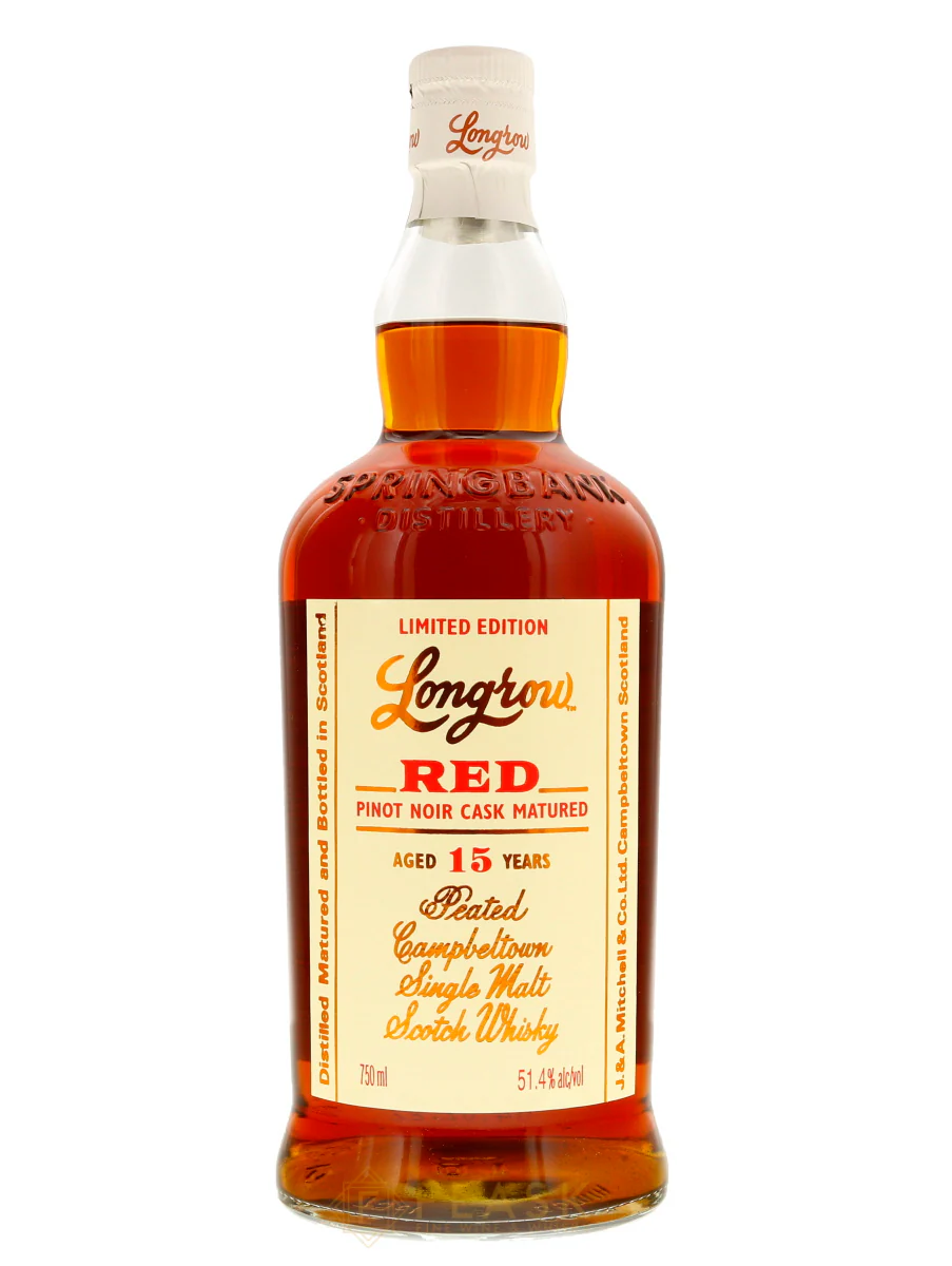 Longrow Red Limited Edition Fresh Pinot Noir Casks Peated 15 Year Old Single Malt Scotch Whisky 102.8 proof