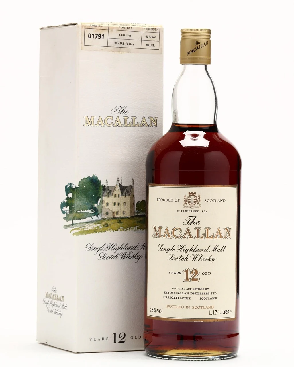 Macallan 12 Year Old 1980s 1.13 Liter