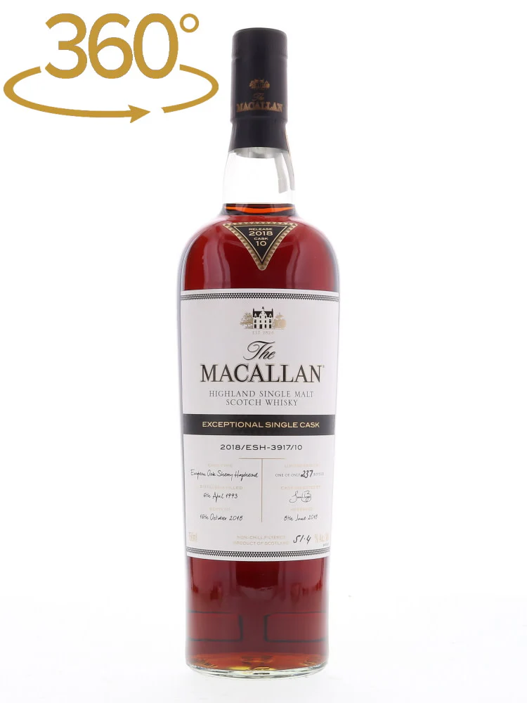 Macallan 25 Year Old Exceptional Single Cask 2018/ESH-3917/10 1993