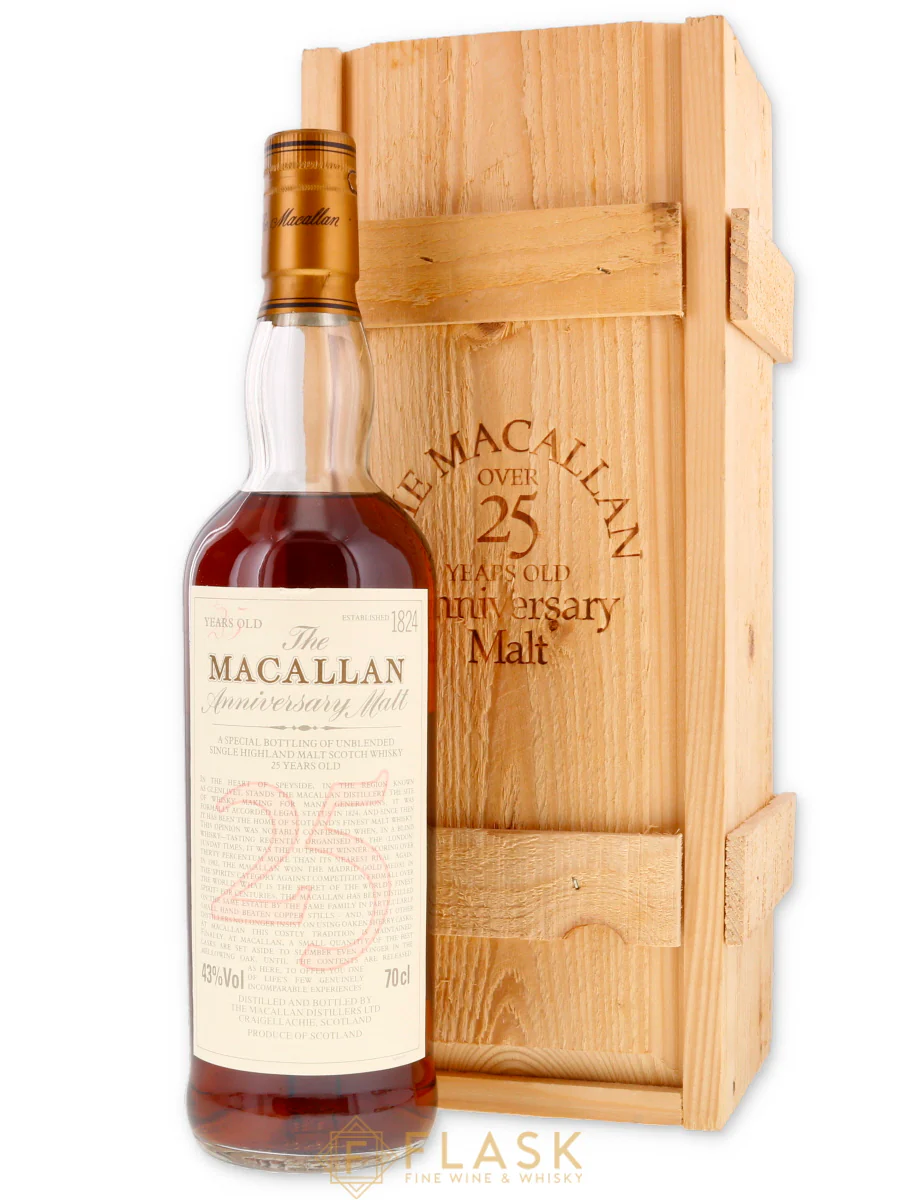 Macallan 25 Year Old Anniversary Malt Early 2000s Wood Box 70cl