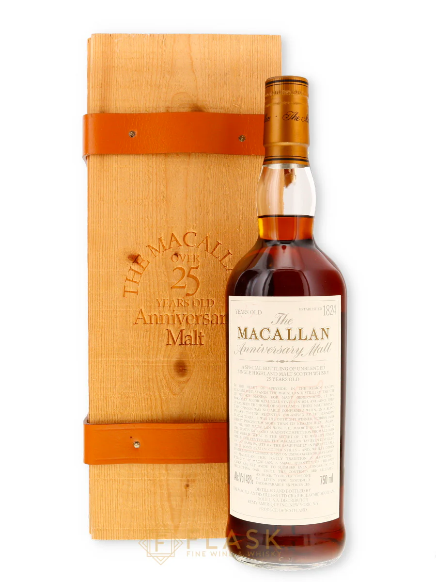 Macallan 25 Year Old Anniversary Malt Early 2000s Wood Box 750ml