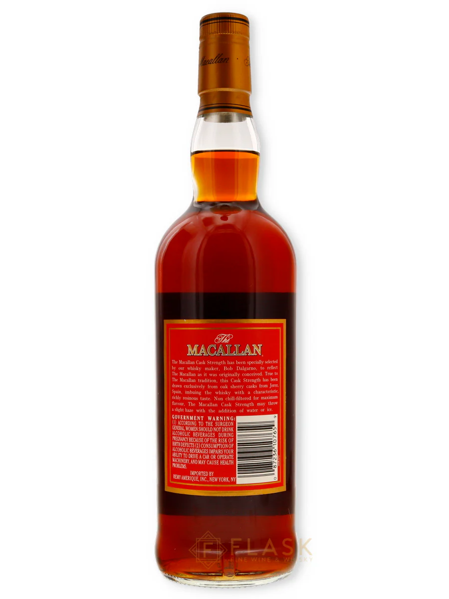Macallan Cask Strength Red Label Gift Set With Luxury Hip Flask 750ml - Image 4