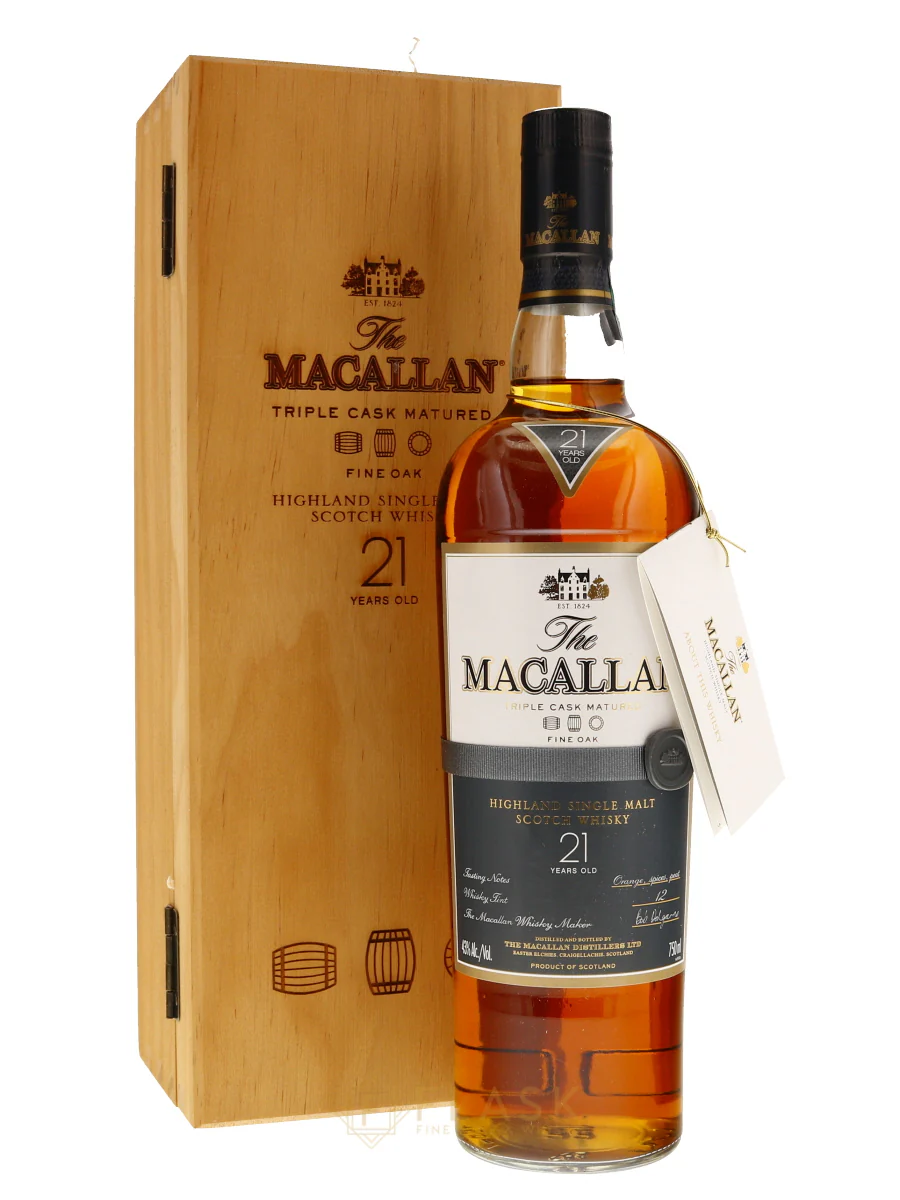 Macallan Fine Oak 21 Year Old Wood Box