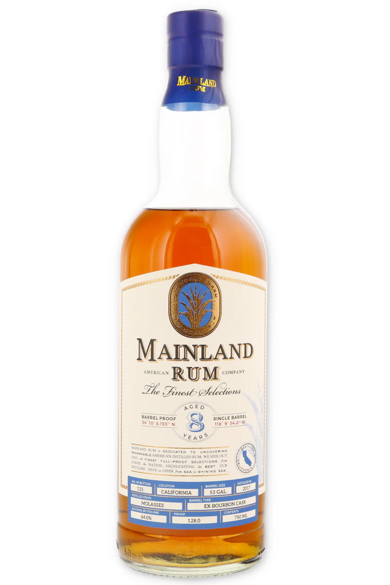 Mainland Rum California 8 year old Barrel Proof Single Barrel Rum