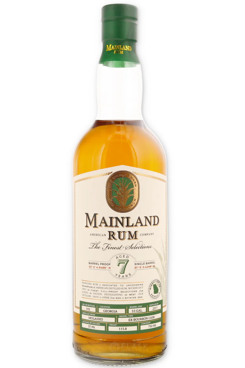 Mainland Rum Georgia 7 year old Barrel Proof Single Barrel Rum