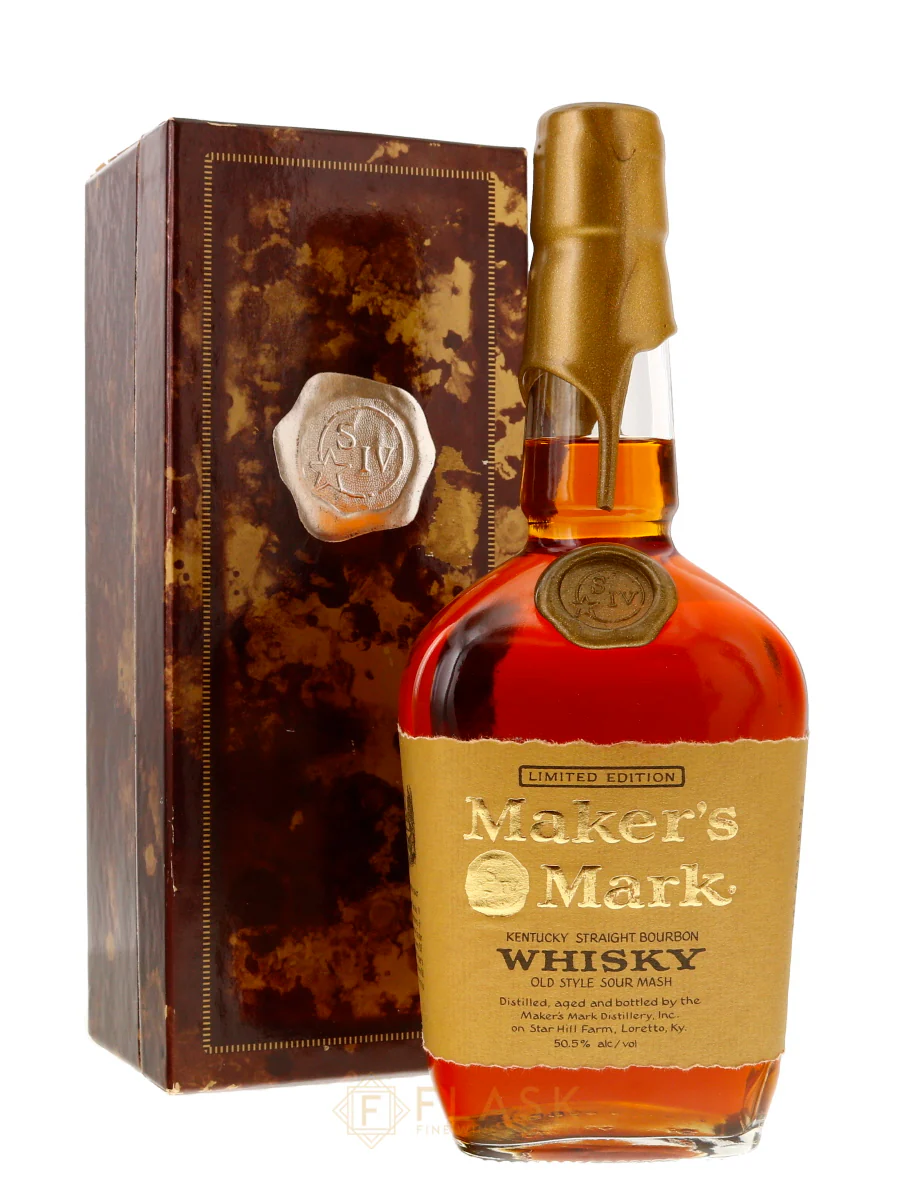 Makers Mark VIP Kentucky Straight Bourbon Gold Wax 1990s / Japan Gift Box