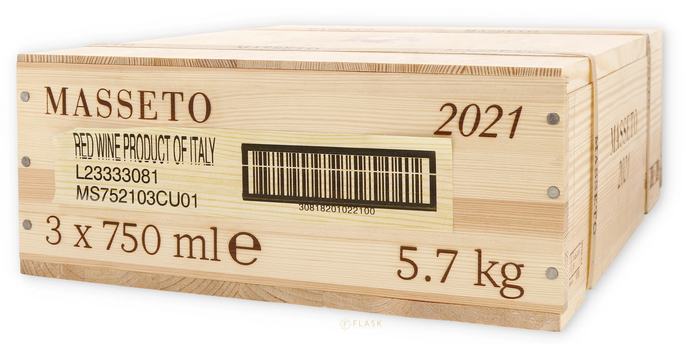 Masseto 2021 3 Bottle OWC - Image 3