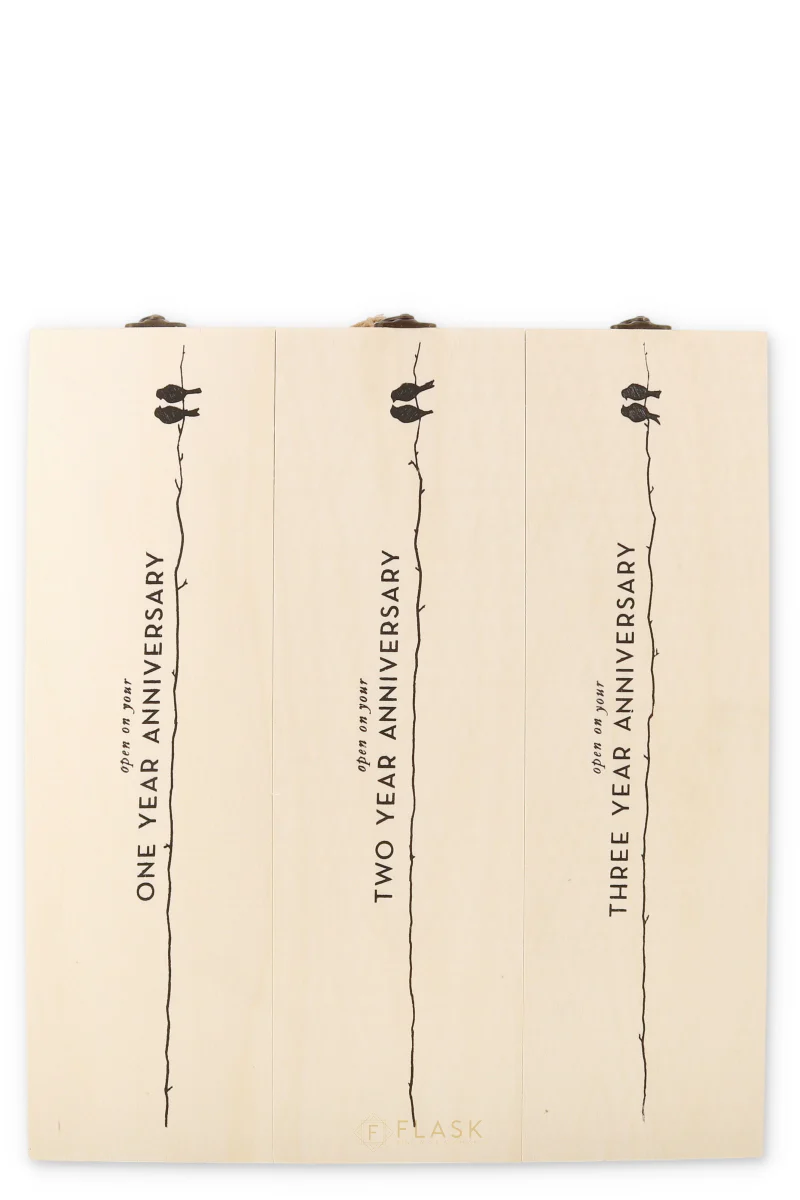 Newlywed Anniversary Wooden Wine Box