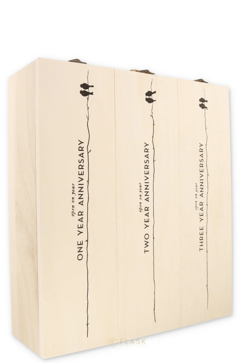 Newlywed Anniversary Wooden Wine Box - Image 2