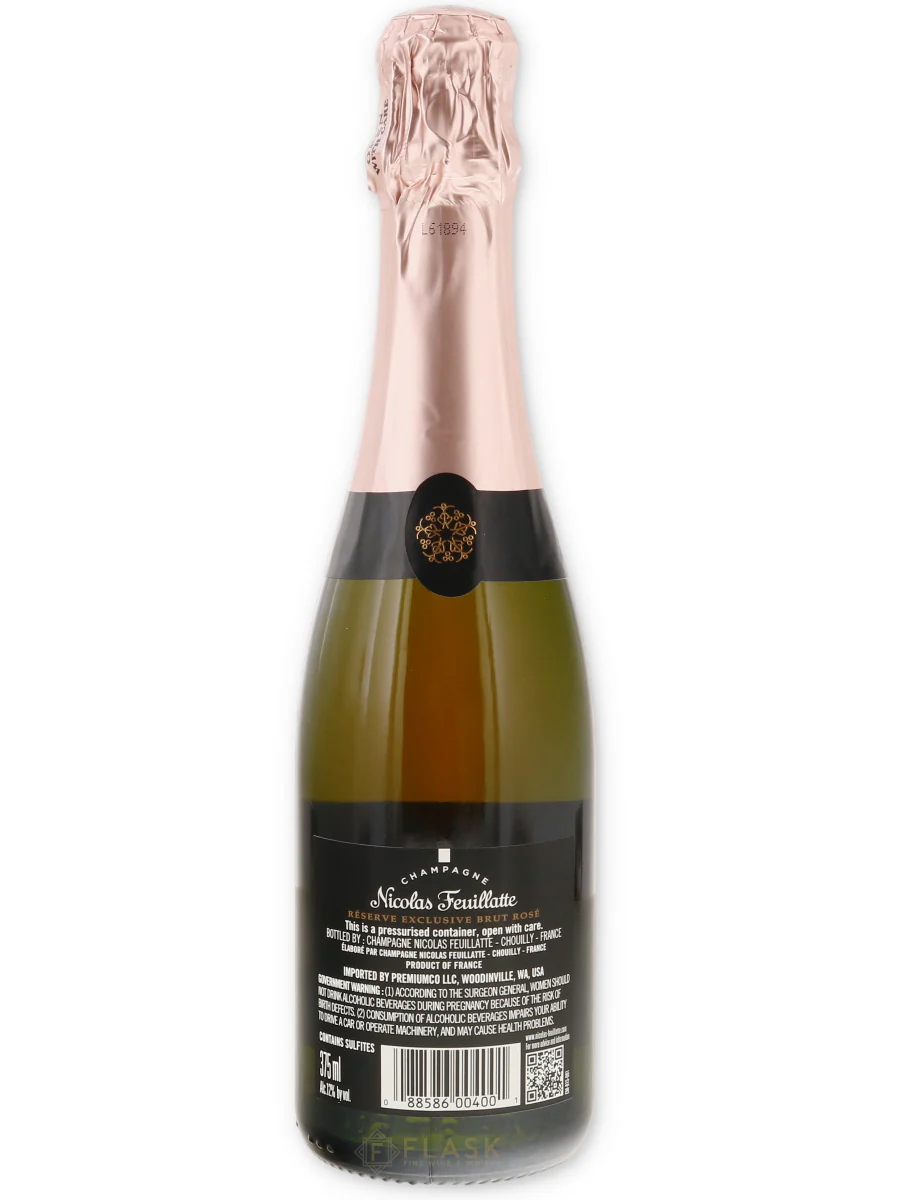 Nicolas Feuillatte Brut Rose Reserve Exclusive Champagne 375ml / Half Bottle - Image 2