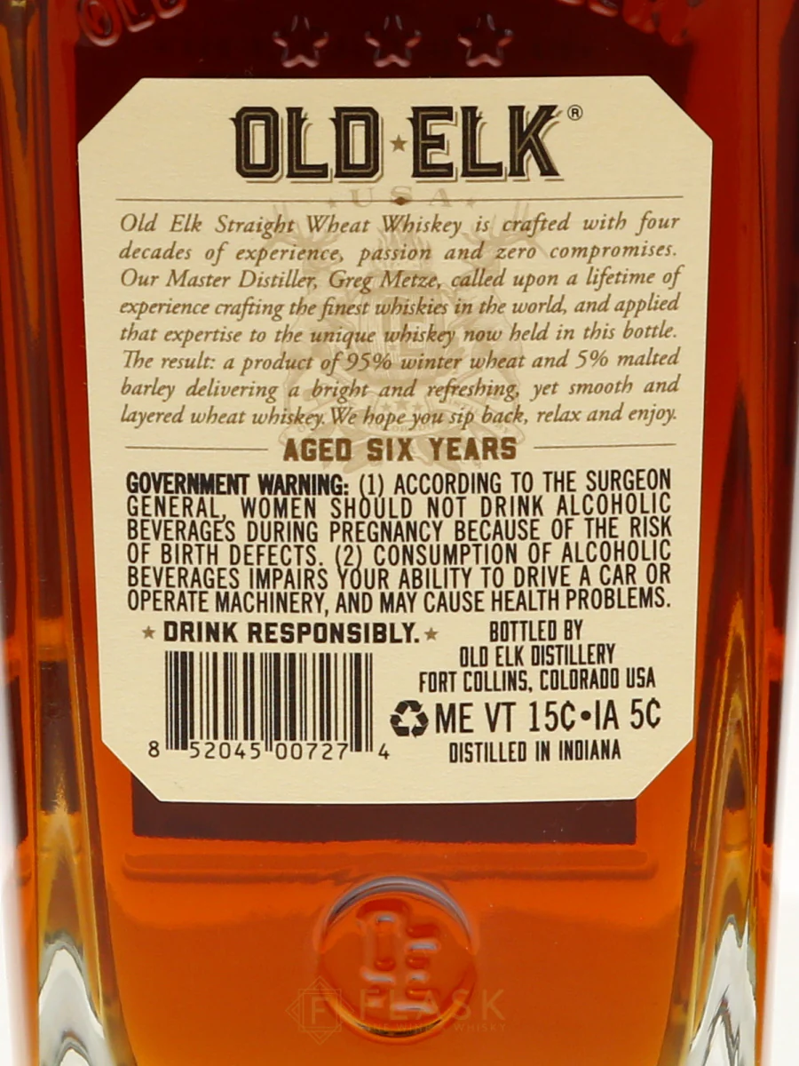 Old Elk Straight Wheat Whiskey Flask Exclusive "Sweet Candy" Single Barrel #7118 6Yr 112.1 Proof - Image 2