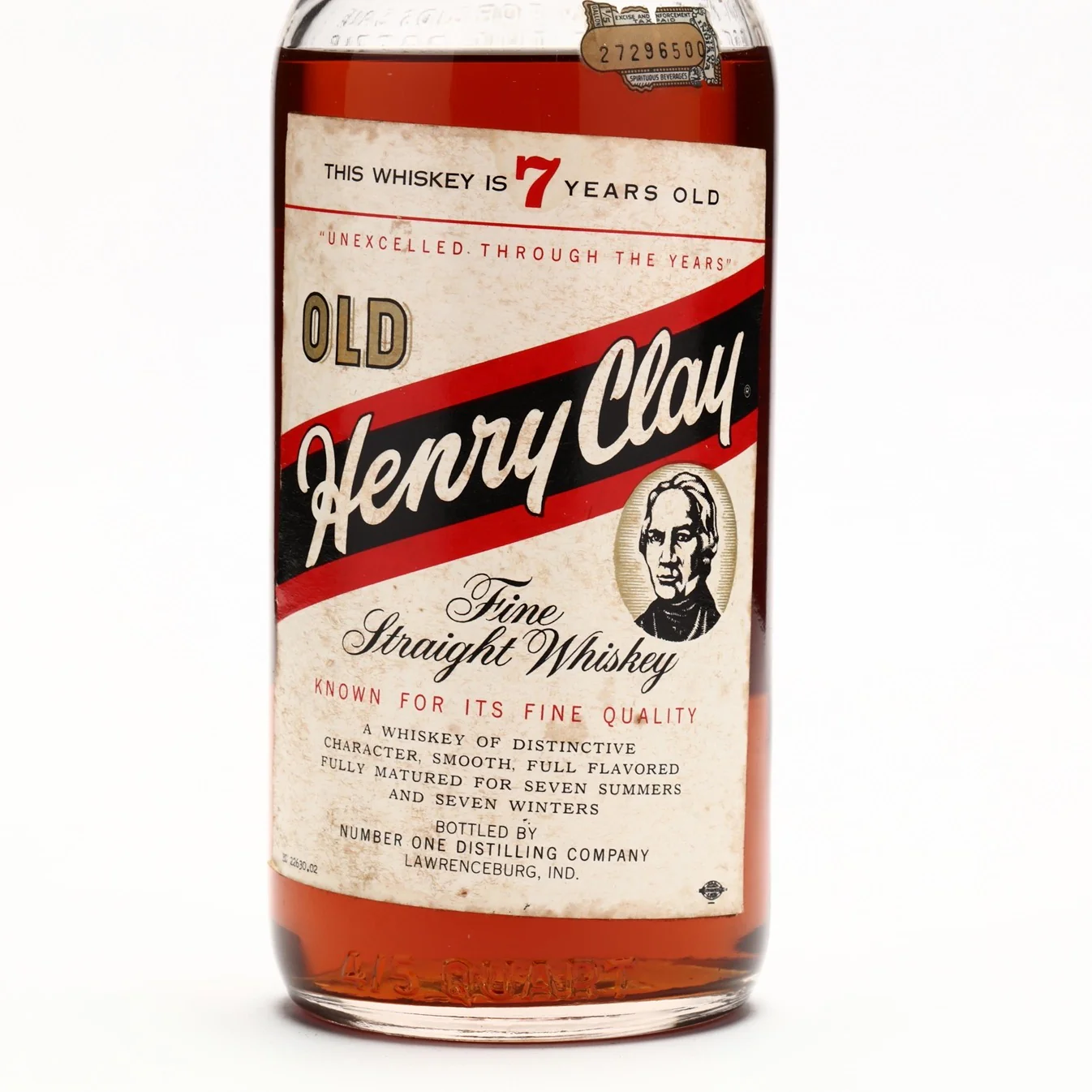 Old Henry Clay Fine Straight Whiskey 7 Year Old 1956 - Image 4