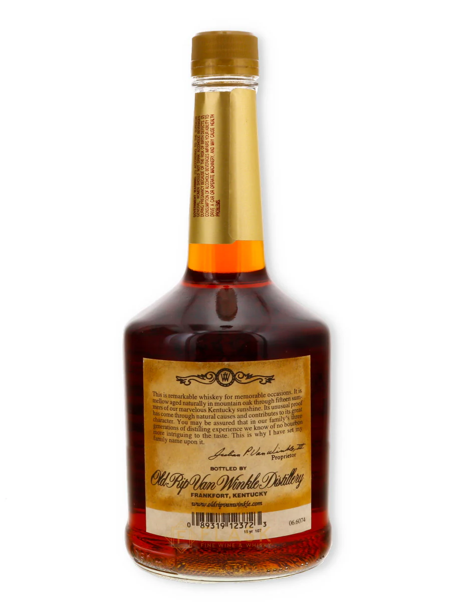 Old Rip Van Winkle 15 Year Old Bourbon Frankfort Pappy Squat Bottle - Image 2