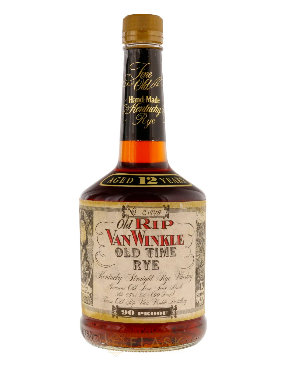 Old Rip Van Winkle Old Time Rye Whiskey 12 Year Old Squat Bottle / Lawrenceburg