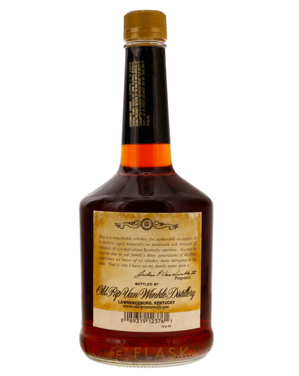 Old Rip Van Winkle Old Time Rye Whiskey 12 Year Old Squat Bottle / Lawrenceburg - Image 4