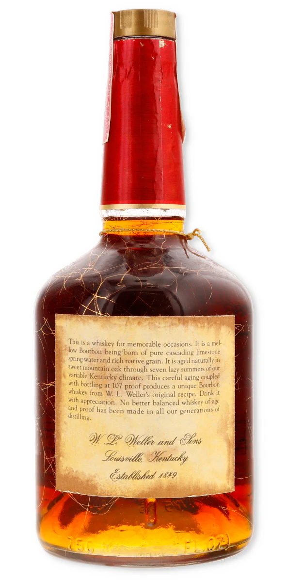 Old Weller Original 107 Proof 7 Year Old Bourbon 1980 Gold Vein / Stitzel Weller Happy Birthday - Image 2