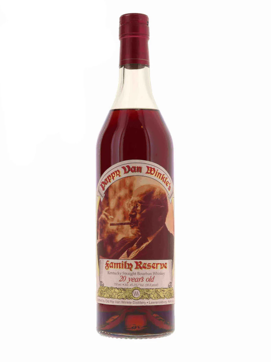 Pappy Van Winkle 20 Year Old Bourbon 1990s Lawrenceburg / Green Glass
