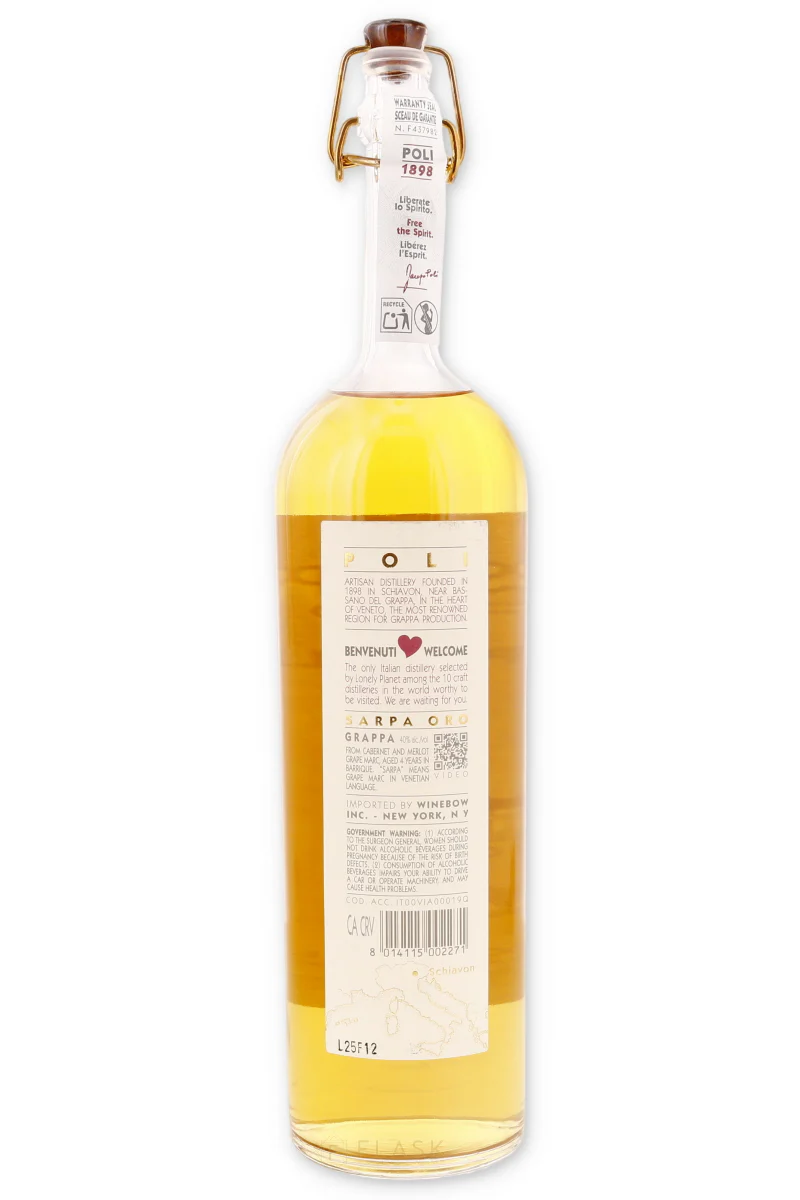 Poli Sarpa Oro Grappa 700ml - Image 3