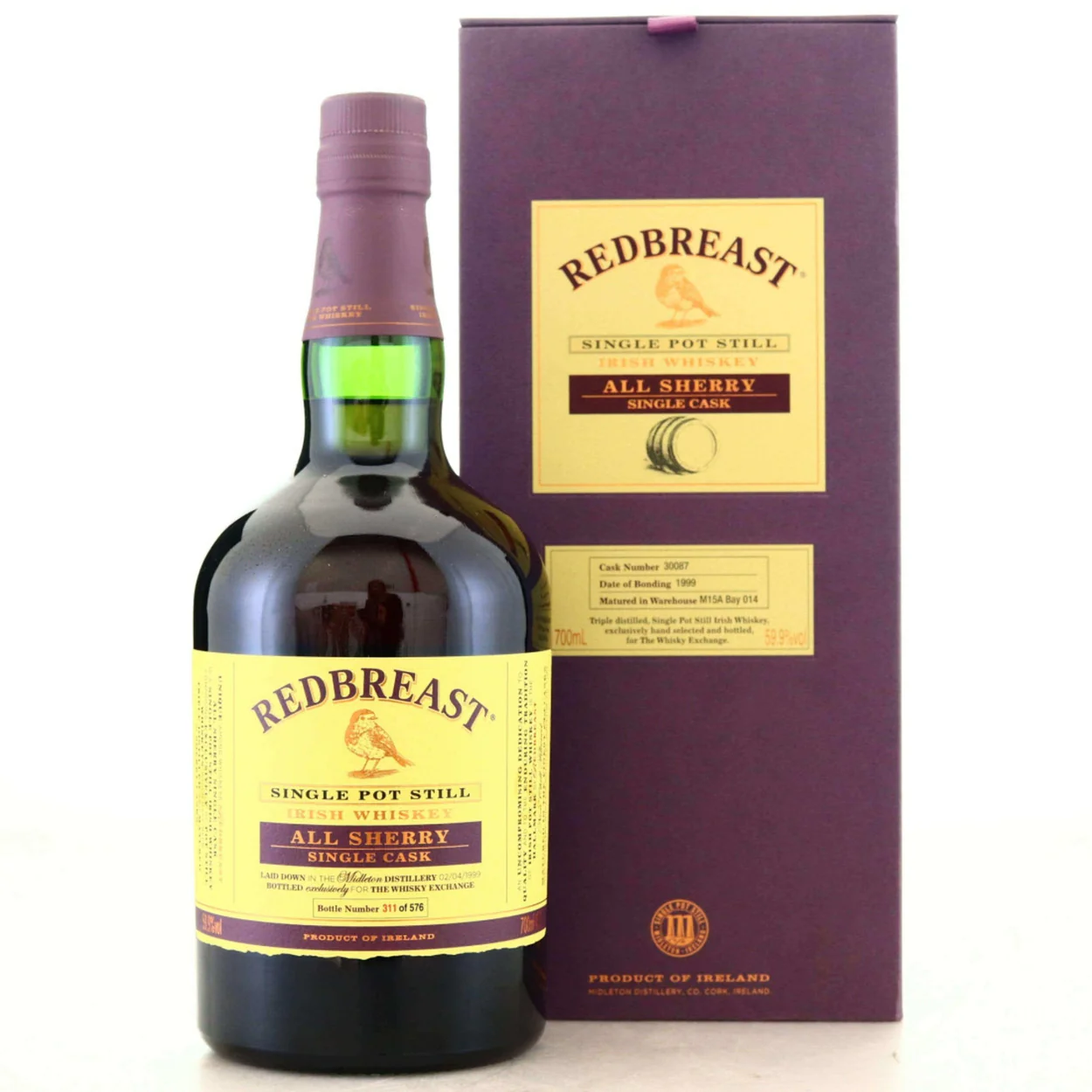 Redbreast 1999 Single Oloroso Cask 16 Year Old All Sherry #30087 / TWE