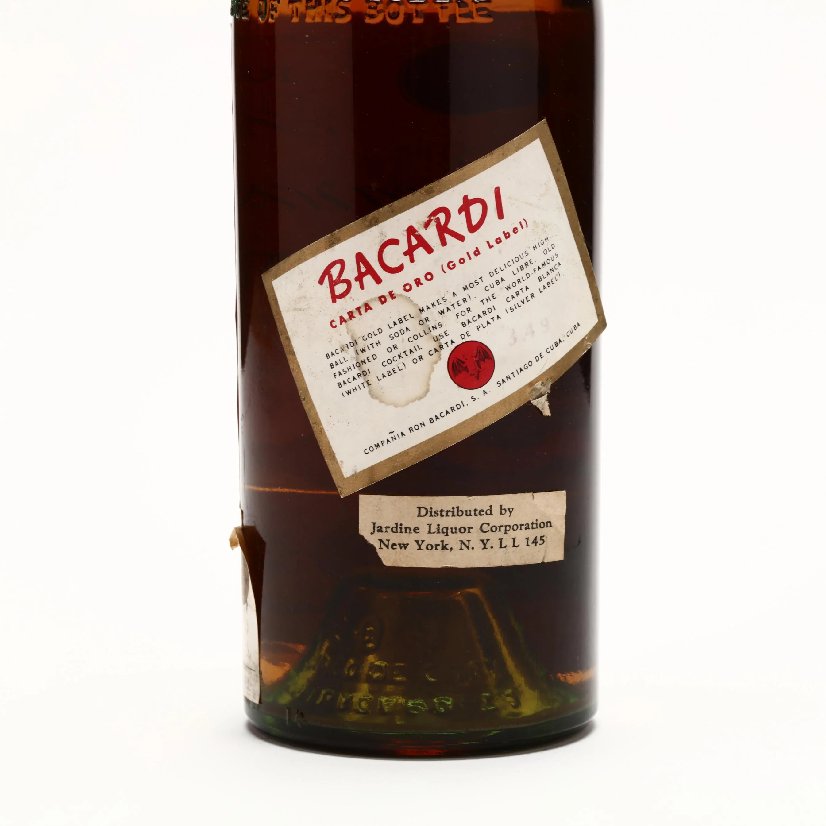 Ron Bacardi Superior Rum Carta de Oro Gold Pre Embargo US Import / 1940s - Image 3