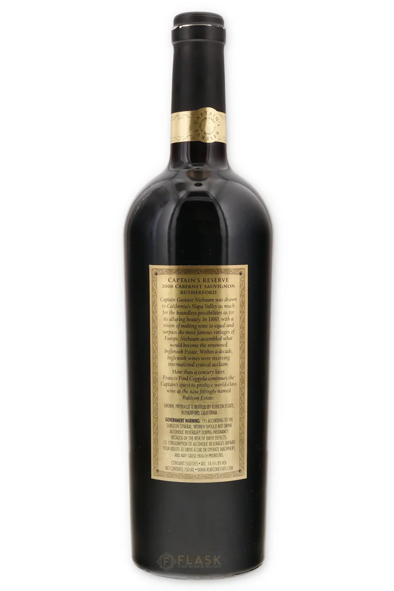 Rubicon Estate Captain's Reserve Cabernet Sauvignon 2008 - Image 2