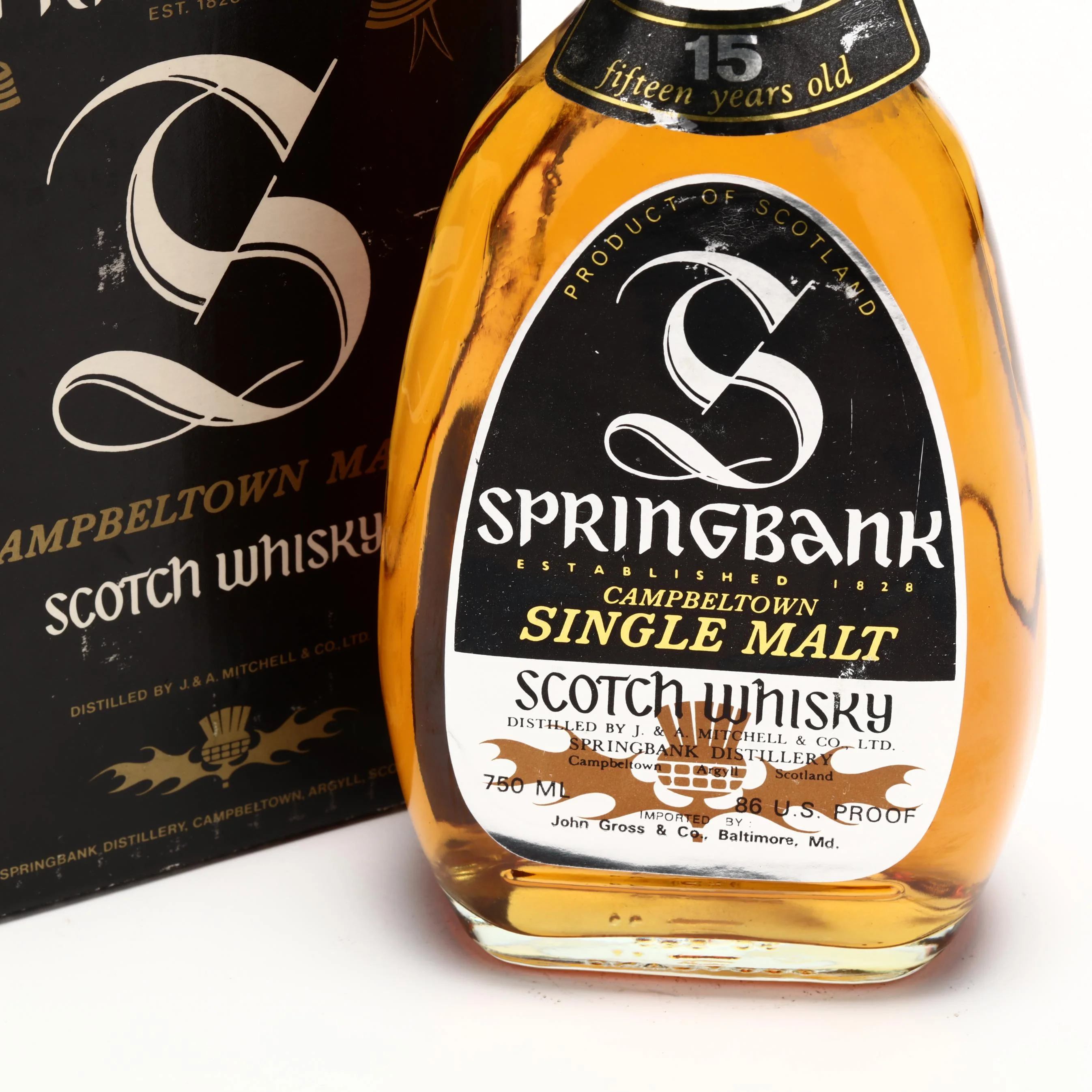Springbank 15 Year Old Single Malt Pear Shaped Silver Label 1980s - Image 2