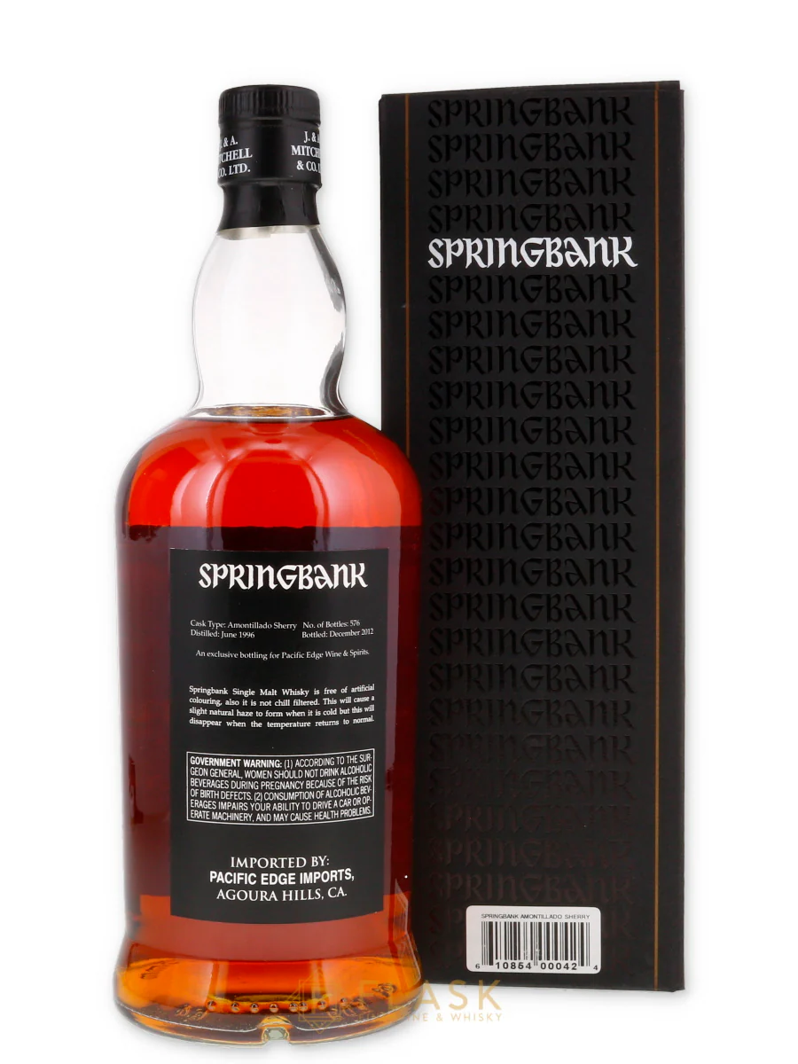 Springbank 1996 16 Year Old Cask Strength Amontillado Sherry Cask / Pacific Edge - Image 2